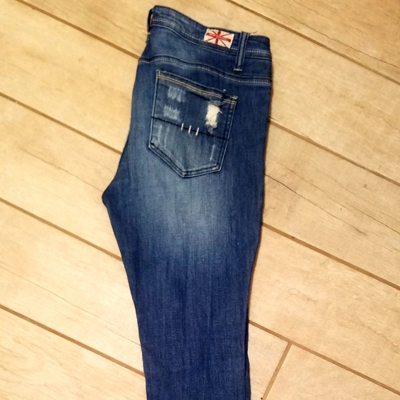 Machine Distressed Skinny Jeans - Picture 2 of 4